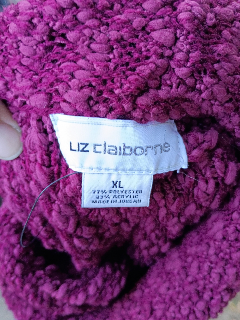 Liz Claiborne Plush Cowl Neck Sweater - Deep Magenta